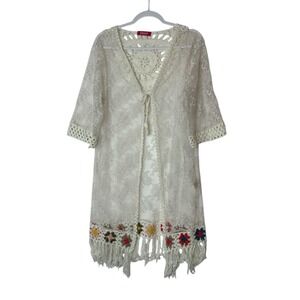 SOMYA Swimsuit Cover Women One Size Lace Crochet Knit Beach Vacation Cruise‎ Top